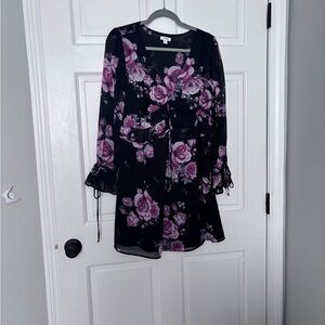 Xhilaration Size Small Floral Black and Pink Dress